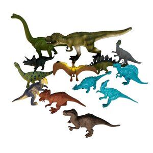 13-Piece Dinosaur Plastic Toy Figure Set Assorted Types of Dinosaurs